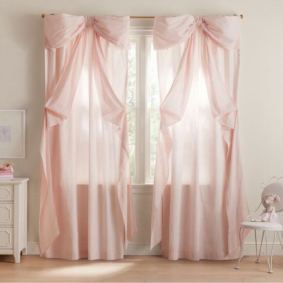 LoveShackFancy x Pottery Barn Oversized Bow Light Filtering Curtain Window Panel - Picture 6 of 6